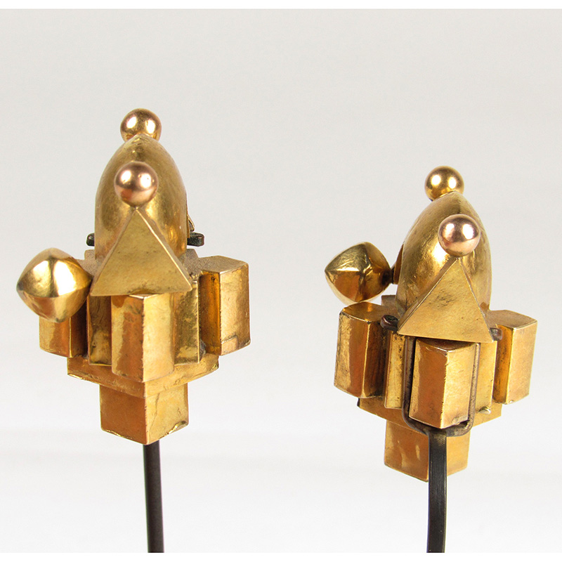 Pair of 19th Century Tamil Nadu Gold Ear Ornaments 'Thandatti'