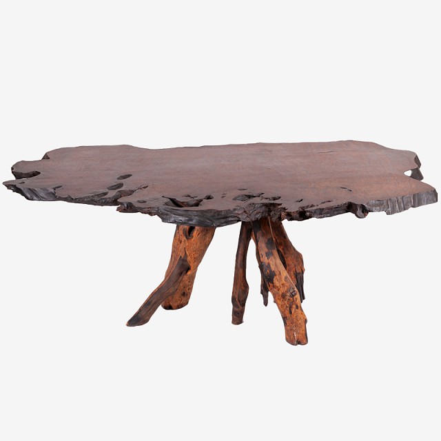 A terrific, original, California redwood table from the 19070's.